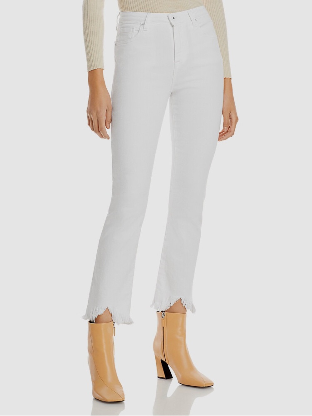 Jonathan Simkhai River Straight Leg Denim in Distressed White, size 28